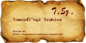 Tomcsányi Szabina névjegykártya